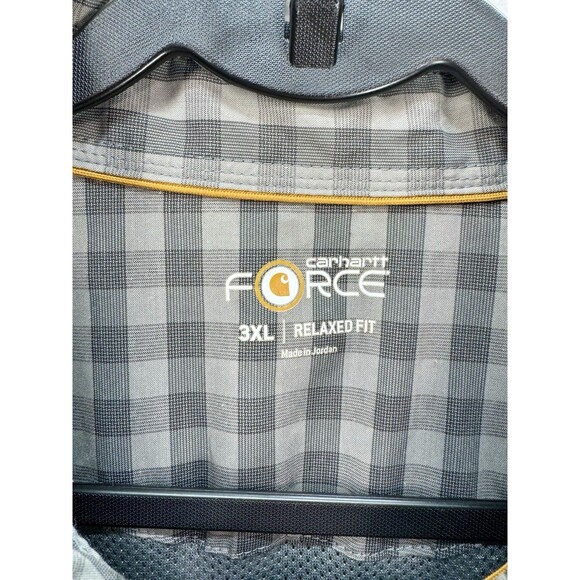 Carhartt Force Ridgefield Vented Shirt Mens 3XL Gray Plaid Relaxed Fit Button Up - Picture 3 of 8